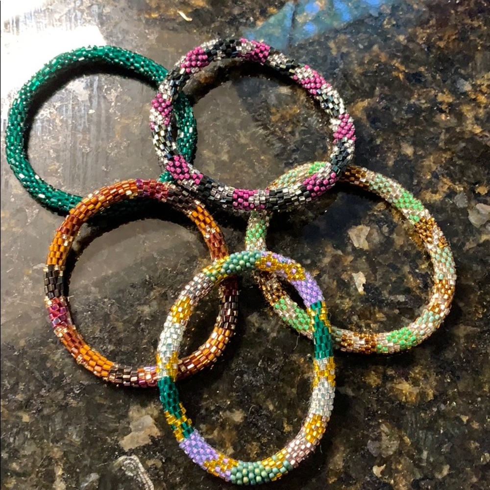 Boho hand beaded bracelets made in Nepal